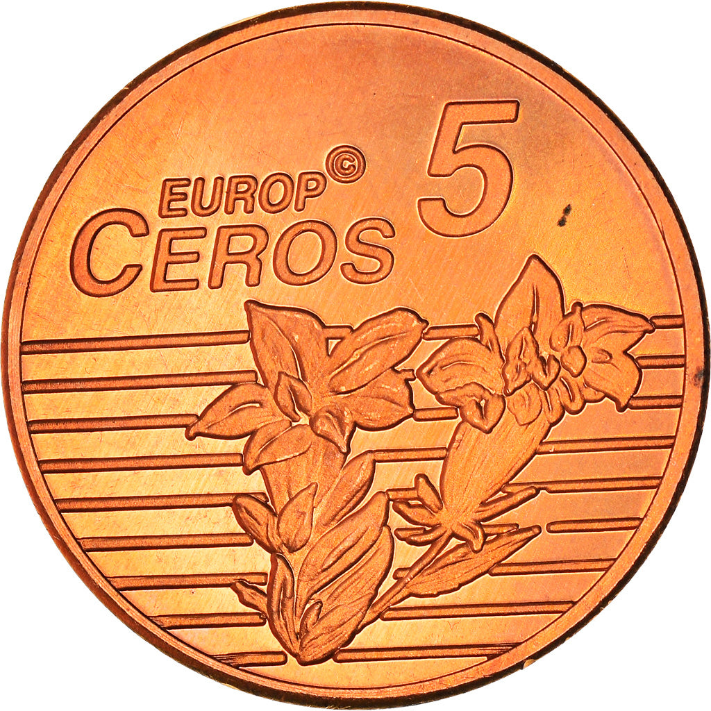 Liechtenstein, 5 Euro Cent, Essai, 2004, Fantasy Euro, MS(64), Copper Plated