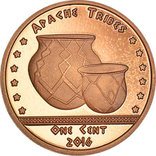 Coin, United States, 1 Cent, 2016, Apache, MS(64), Copper Plated Steel