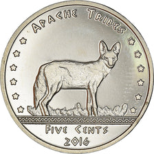 Moneda, Estados Unidos, 5 Cents, 2016, Apache, SC+, Cobre - níquel