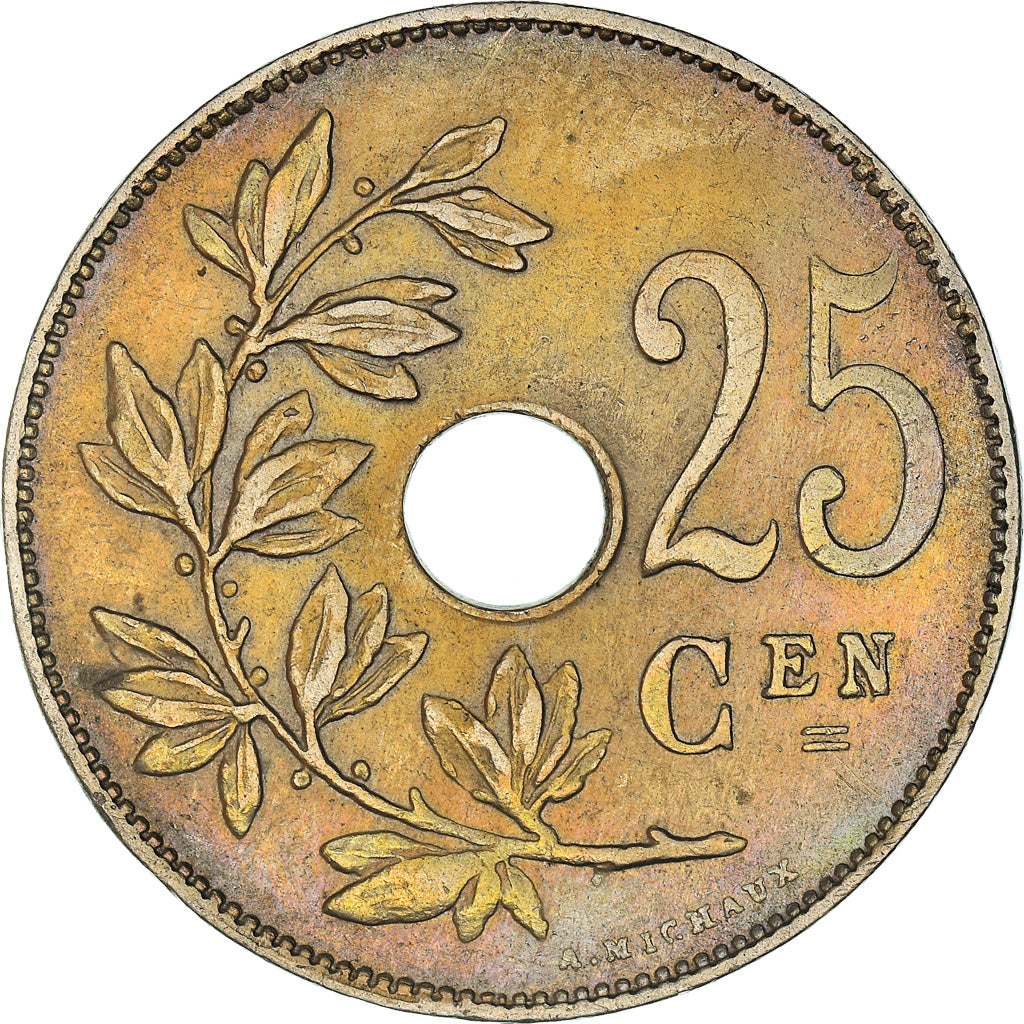 Coin, Belgium, 25 Centimes, 1922, EF(40-45), Copper-nickel, KM:68.1