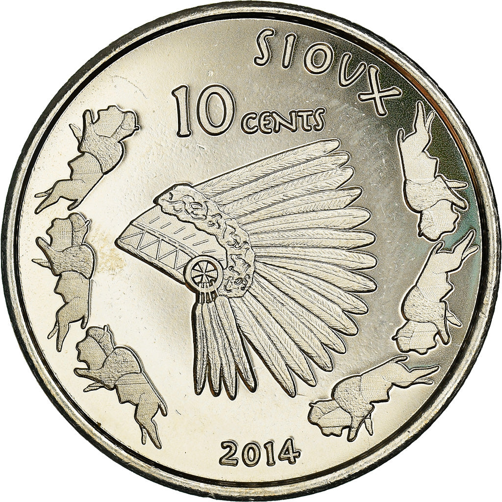 Coin, United States, 10 Cents, 2014, Sioux, MS(64), Copper-nickel