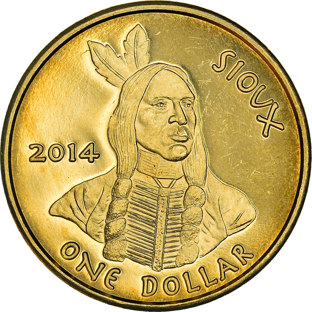 Coin, United States, 1 Dollar, 2014, Sioux, MS(64), Nordic gold