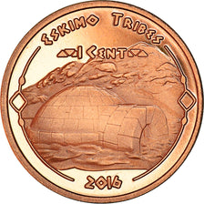 Coin, United States, 1 Cent, 2016, Eskimo, MS(64), Copper Plated Steel