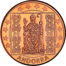 Andorra, Euro Cent, 2003, Fantasy Euro, MS(64), Copper Plated Steel