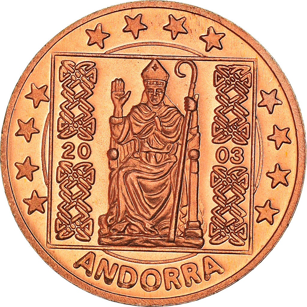 Andorra, 2 Euro Cent, 2003, Fantasy Euro, MS(64), Copper Plated Steel