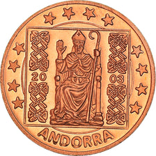 Andorra, 2 Euro Cent, 2003, Fantasy Euro, MS(64), Copper Plated Steel