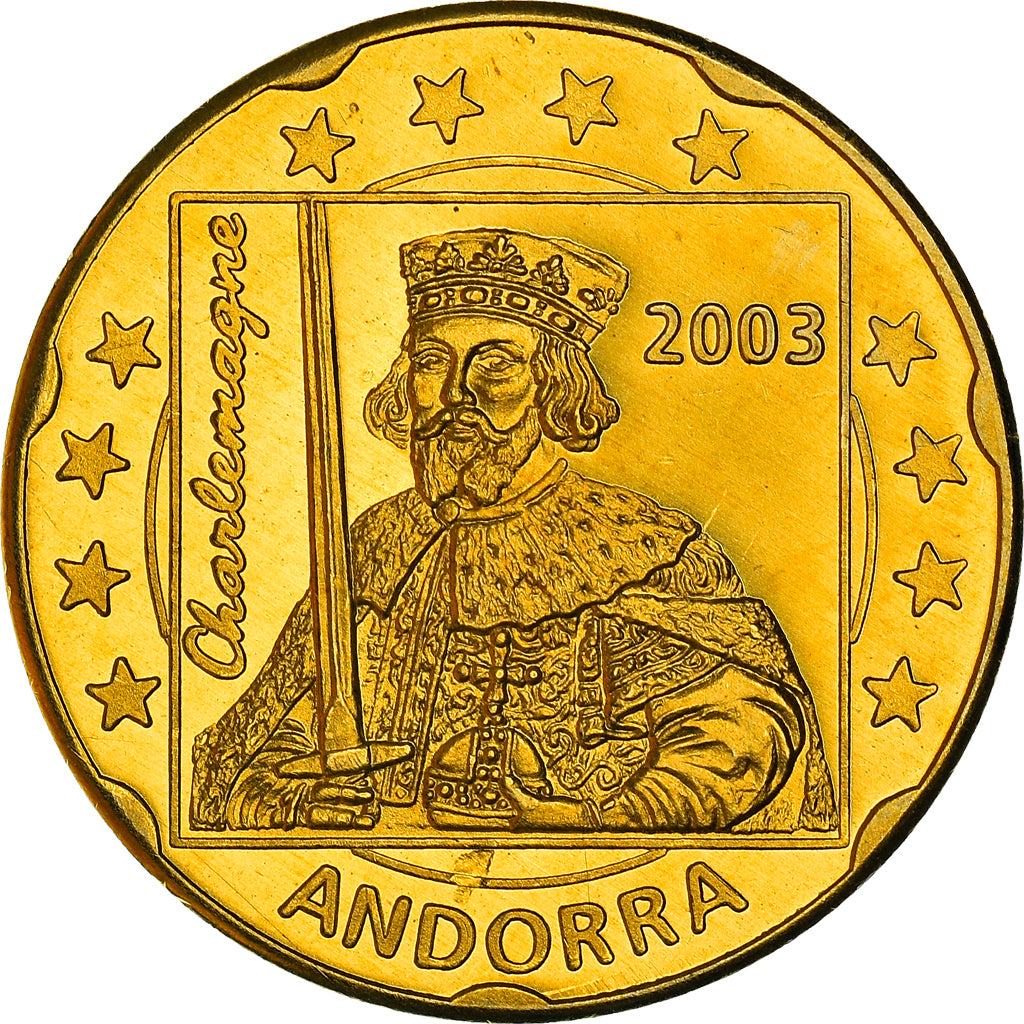 Andorra, 20 Euro Cent, 2003, Fantasy Euro, MS(64), Nordic gold