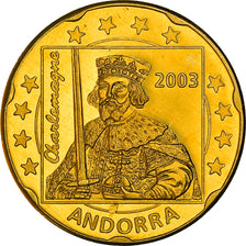 Andorra, 20 Euro Cent, 2003, Fantasy Euro, MS(64), Nordic gold
