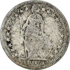 Coin, Switzerland, 1/2 Franc, 1881, Bern, VF(20-25), Silver, KM:23