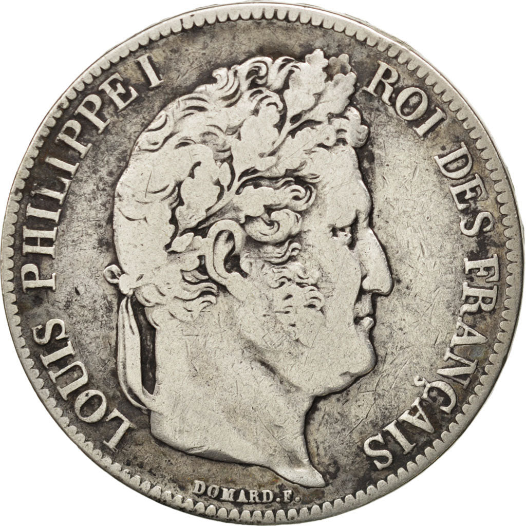 Louis-Philippe I, 5 Francs tête laurée, 1837 BB, Strasbourg, Gadoury 678