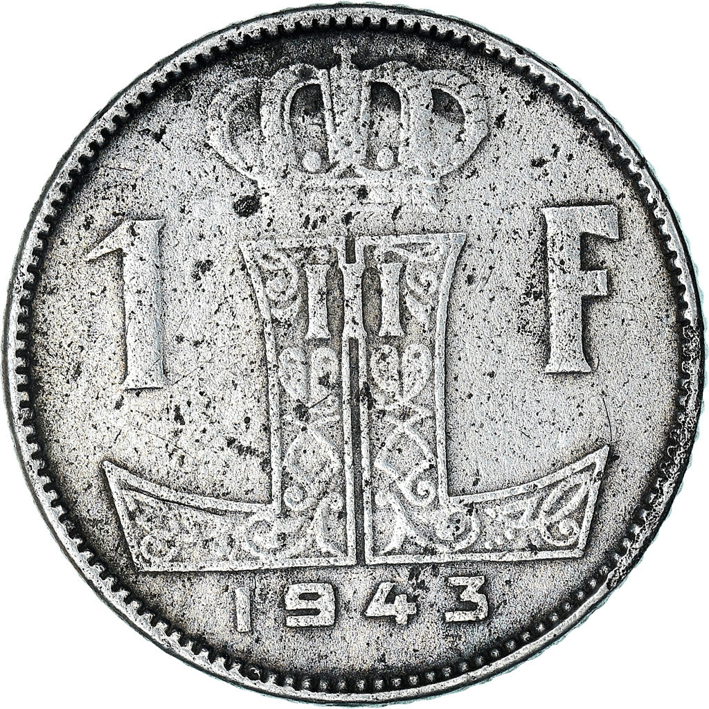 Coin, Belgium, Franc, 1943, VF(30-35), Zinc, KM:127