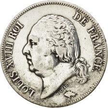 FRANCE, Louis XVIII, 5 Francs, 1823, Bayonne, KM #711.8, EF(40-45), Silver,...