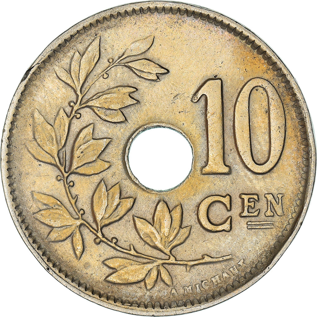 Coin, Belgium, 10 Centimes, 1921, AU(55-58), Copper-nickel, KM:86
