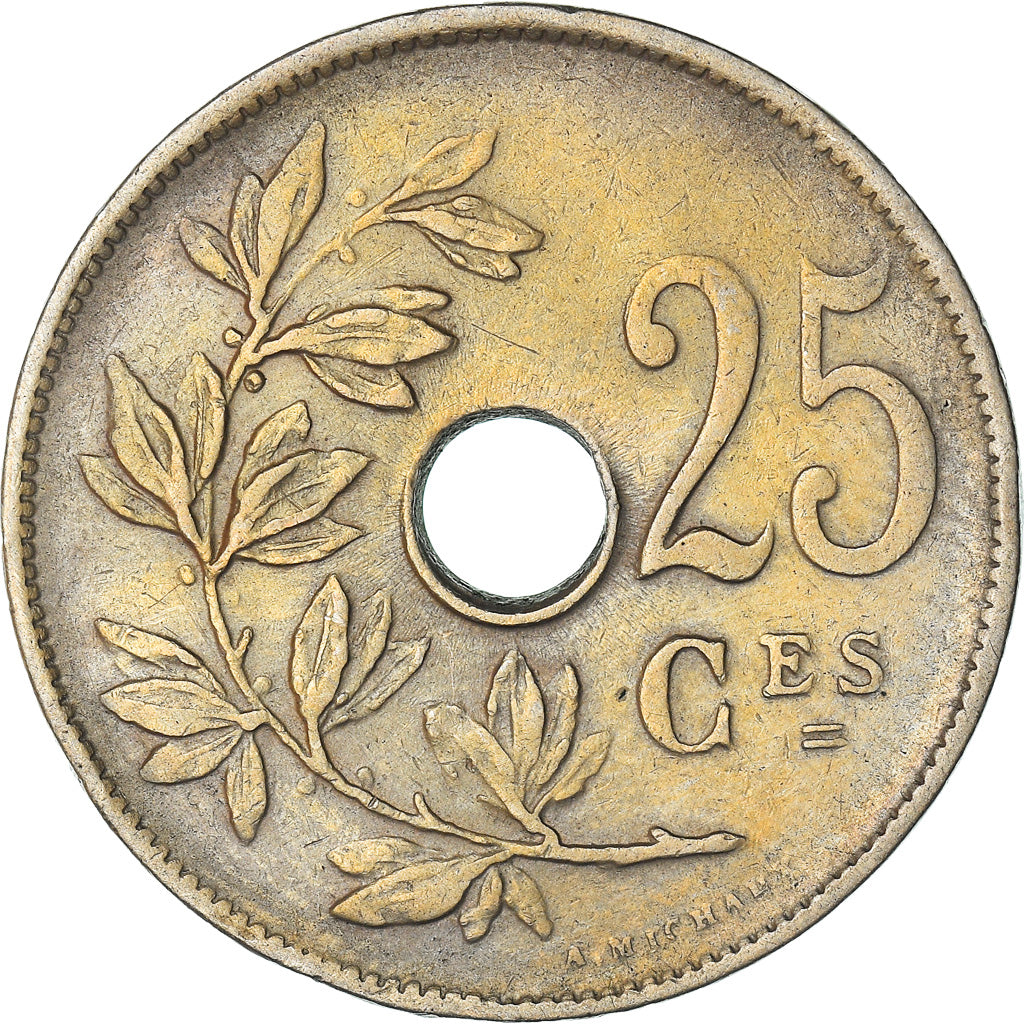 Coin, Belgium, 25 Centimes, 1929, AU(50-53), Copper-nickel, KM:68.1