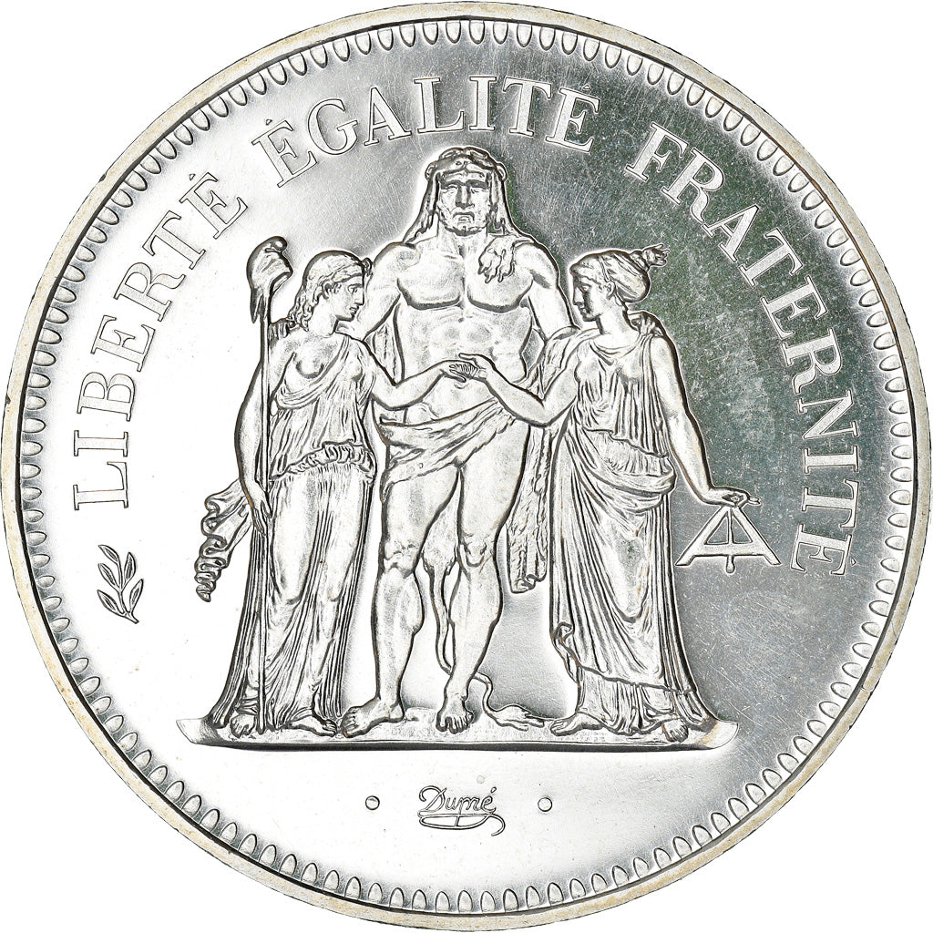 Moeda, França, Hercule, 50 Francs, 1980, Paris, FDC, MS(65-70), Prata, KM:941.1