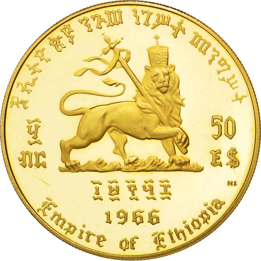 ETHIOPIA, 50 Dollars, 1966, Gold, PCGS PR64DCAM, KM 40