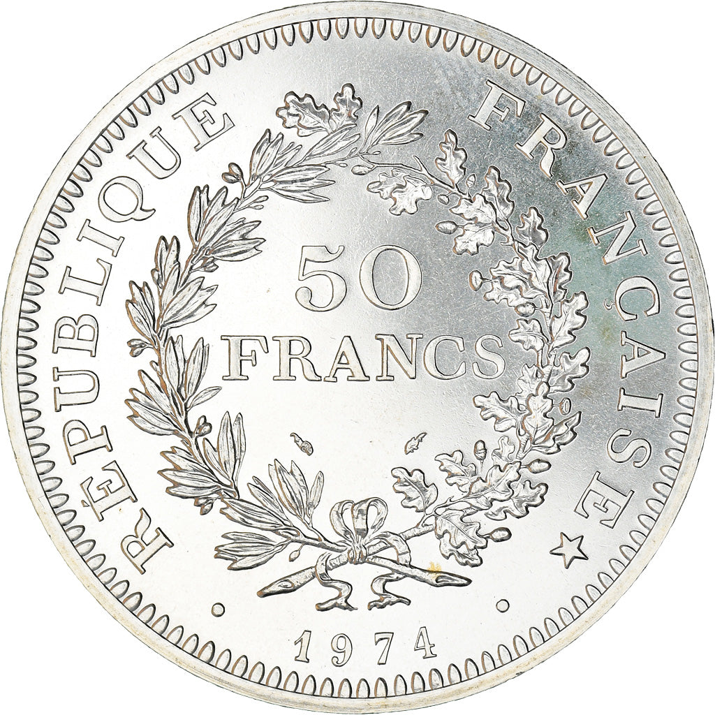 Coin, France, Hercule, 50 Francs, 1974, Paris, FDC, MS(65-70), Silver, KM:941.1