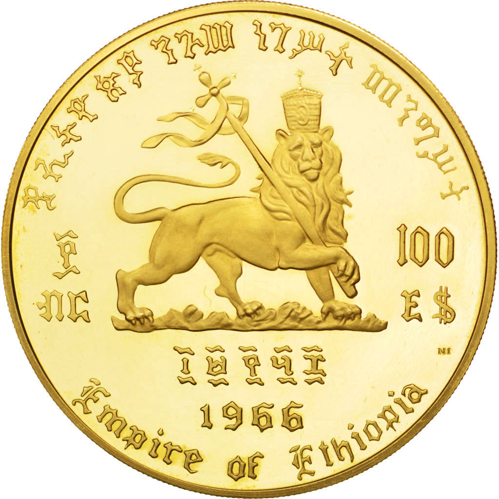 ETHIOPIA, 100 Dollars, 1966,Gold, PCGS PR64DCAM, KM 41