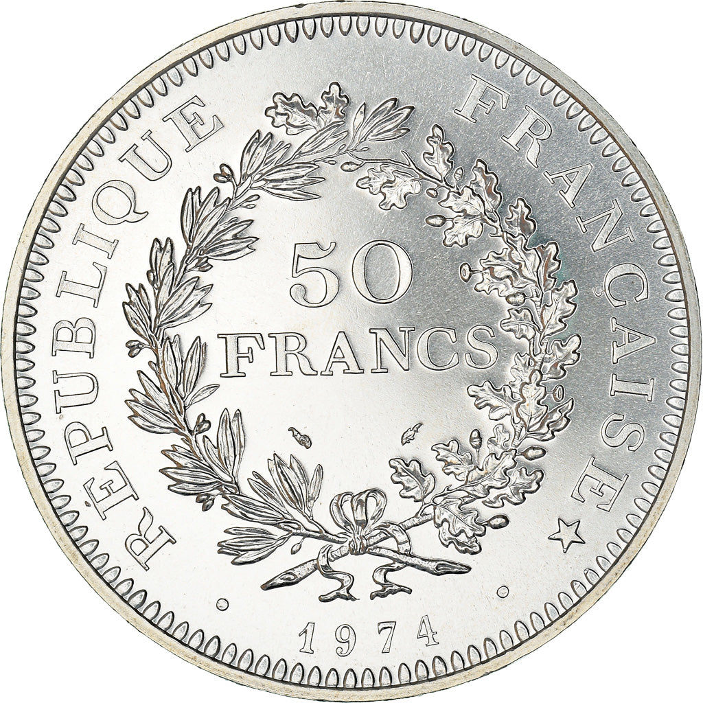 Moneta, Francia, Hercule, 50 Francs, 1974, Paris, FDC, FDC, Argento, KM:941.1