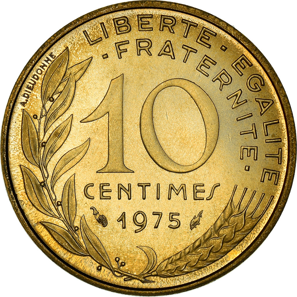 Coin, France, Marianne, 10 Centimes, 1975, Paris, FDC, MS(65-70)