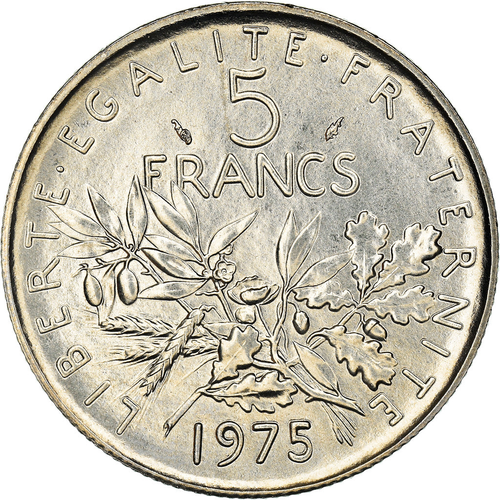 Coin, France, Semeuse, 5 Francs, 1975, Paris, FDC, MS(65-70), Nickel Clad