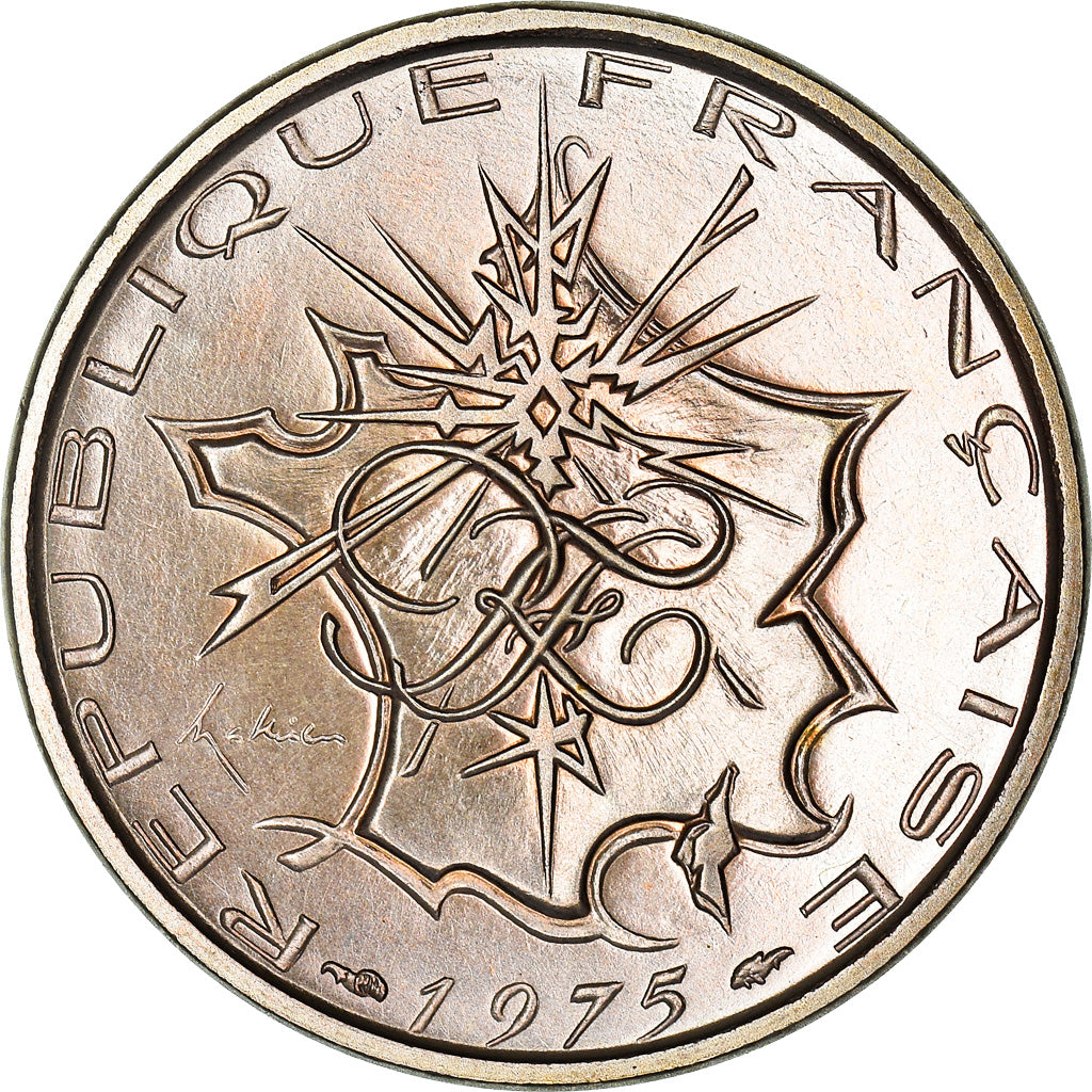 Coin, France, Mathieu, 10 Francs, 1975, FDC, MS(65-70), Nickel-brass, KM:940