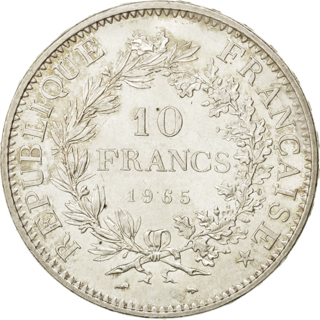 FRANCE, Hercule, 10 Francs, 1965, Paris, KM #932, MS(63), Silver, 37, Gadoury...