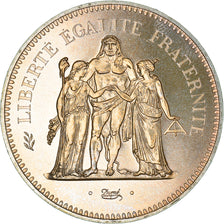 Moeda, França, Hercule, 50 Francs, 1976, Paris, FDC, MS(65-70), Prata, KM:941.1