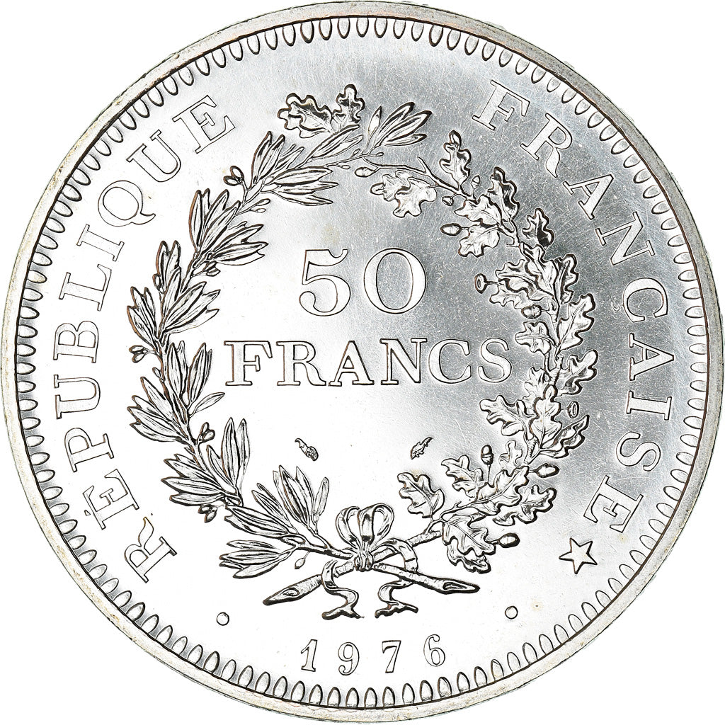 Coin, France, Hercule, 50 Francs, 1976, Paris, FDC, MS(65-70), Silver, KM:941.1