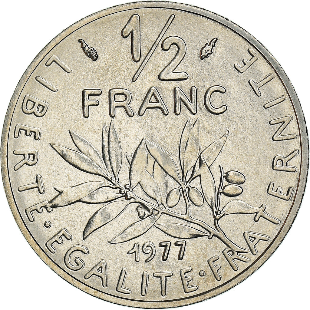 Coin, France, Semeuse, 1/2 Franc, 1977, Paris, FDC, MS(65-70), Nickel, KM:931.1