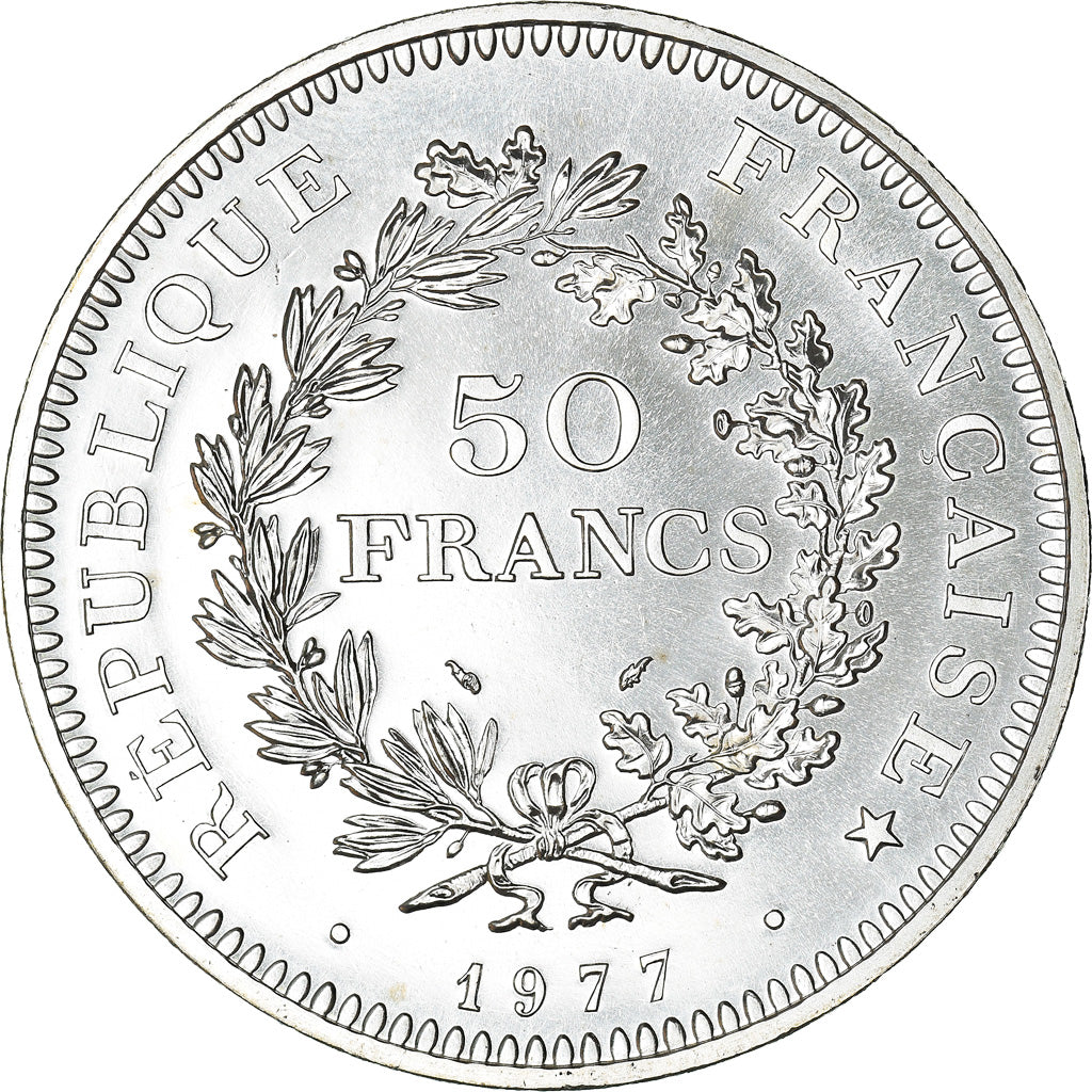 Coin, France, Hercule, 50 Francs, 1977, Paris, FDC, MS(65-70), Silver, KM:941.1