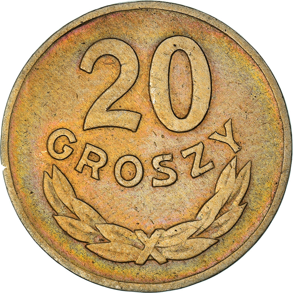 Coin, Poland, 20 Groszy, 1949, Kremnica, EF(40-45), Copper-nickel, KM:43