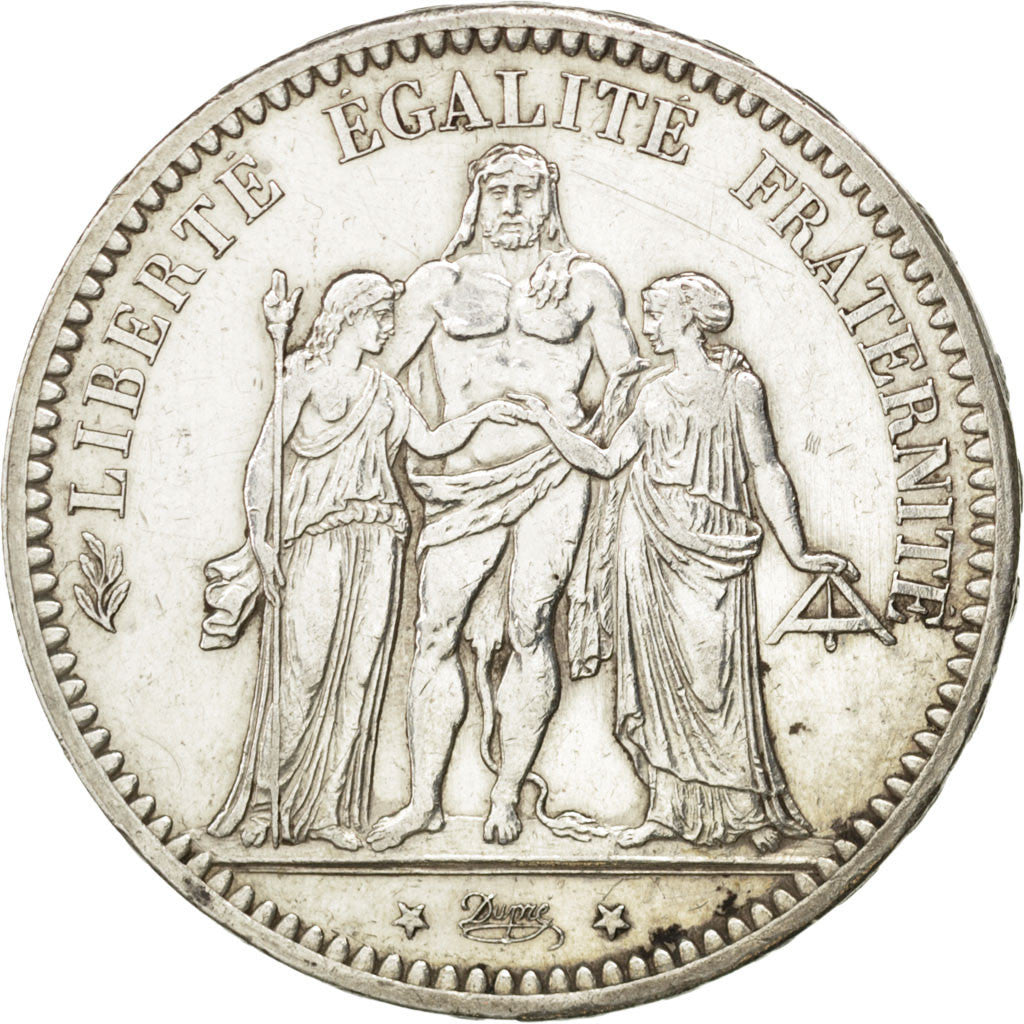 FRANCE, Hercule, 5 Francs, 1873, Paris, KM #820.1, AU(55-58), Silver, Gadoury...