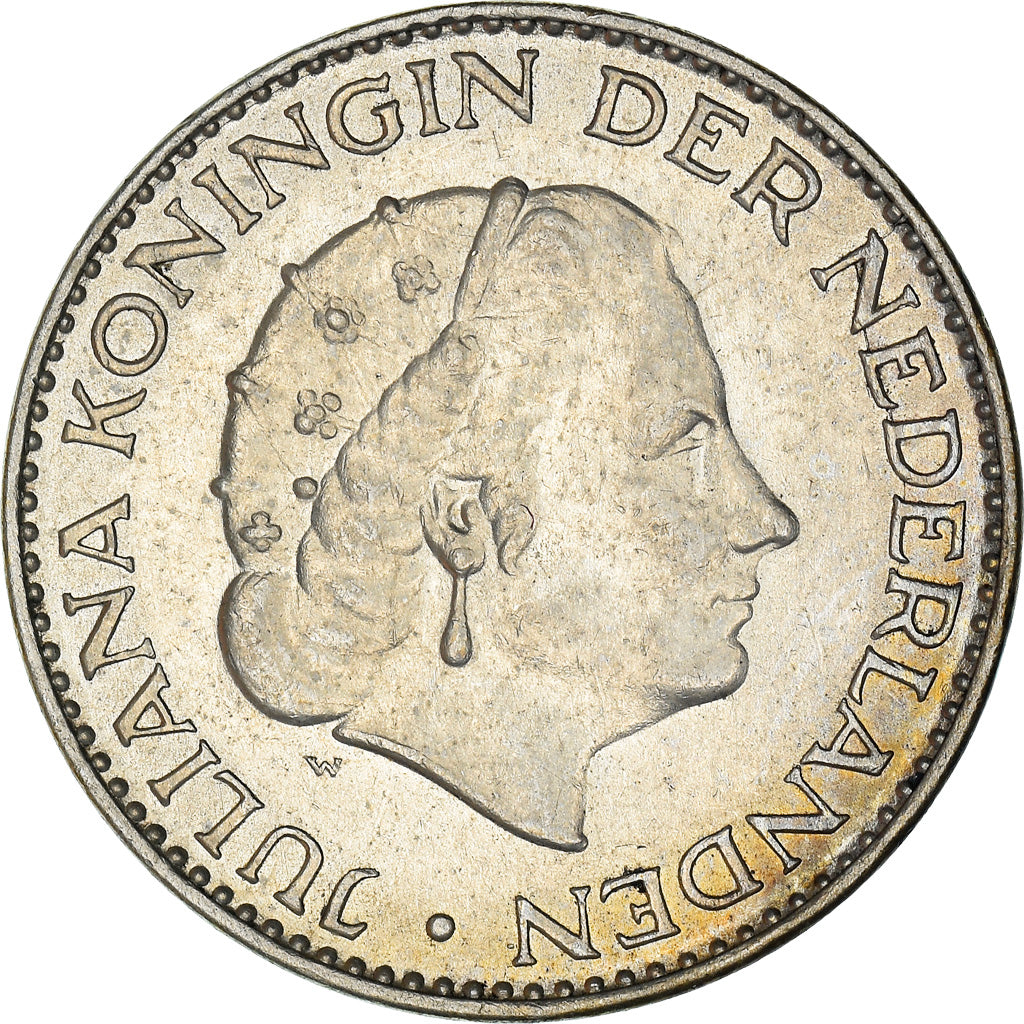 Coin, Netherlands, Juliana, Gulden, 1964, AU(50-53), Silver, KM:184