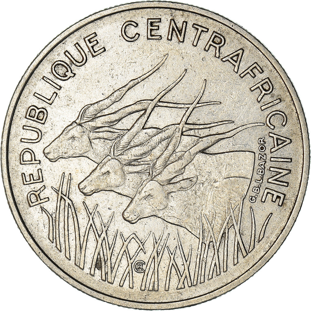 Coin, Central African Republic, 100 Francs, 1971, EF(40-45), Nickel, KM:6