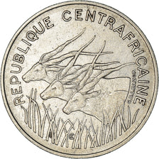 Coin, Central African Republic, 100 Francs, 1971, EF(40-45), Nickel, KM:6