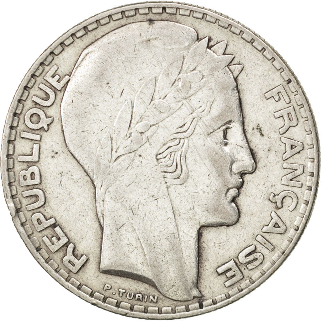 FRANCE, Turin, 20 Francs, 1933, Paris, KM #879, EF(40-45), Silver, 35, Gadoury..
