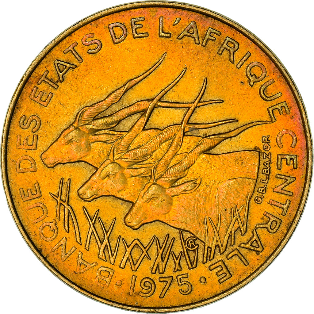 Coin, Central African States, 10 Francs, 1975, Paris, AU(50-53)