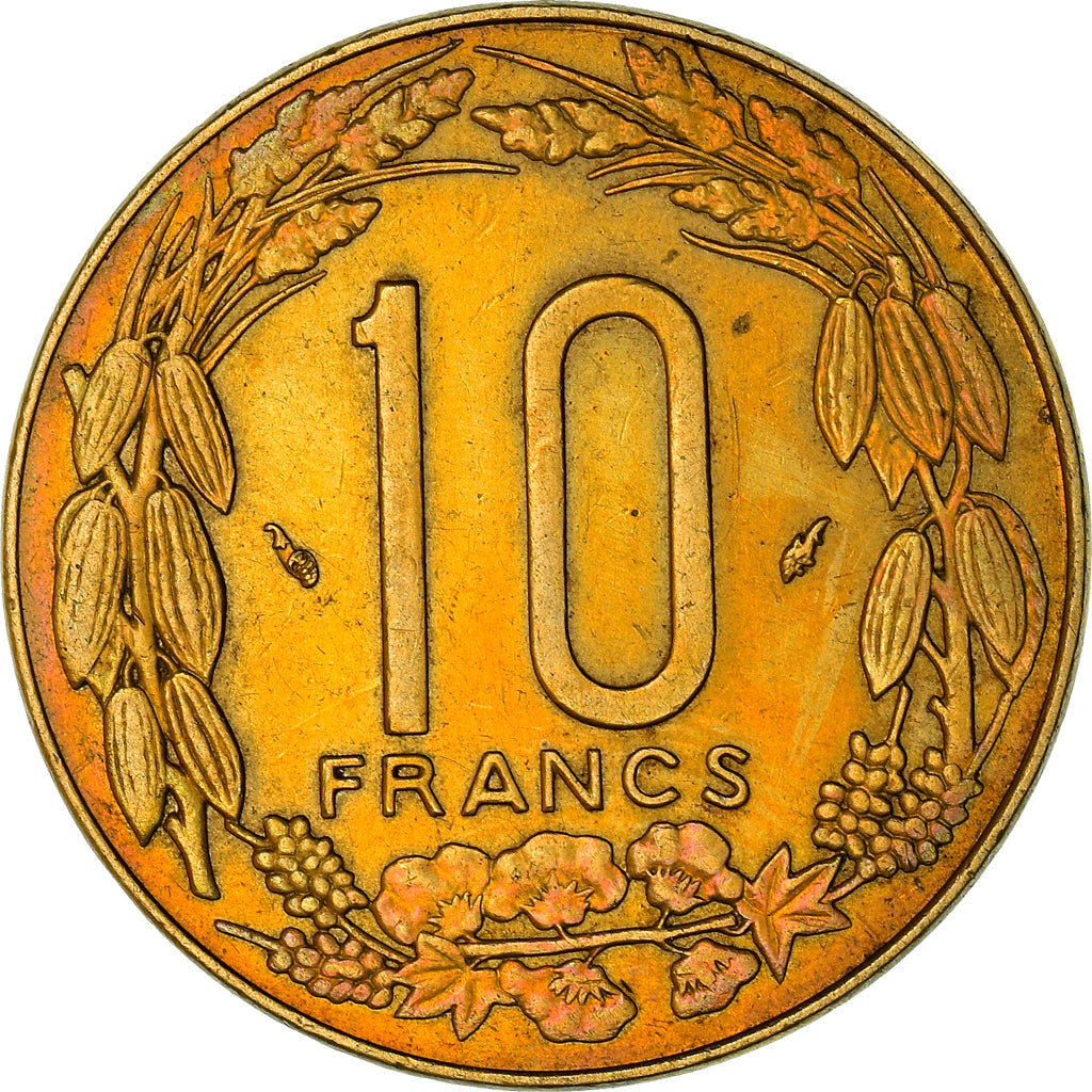 Coin, Central African States, 10 Francs, 1975, Paris, AU(50-53)