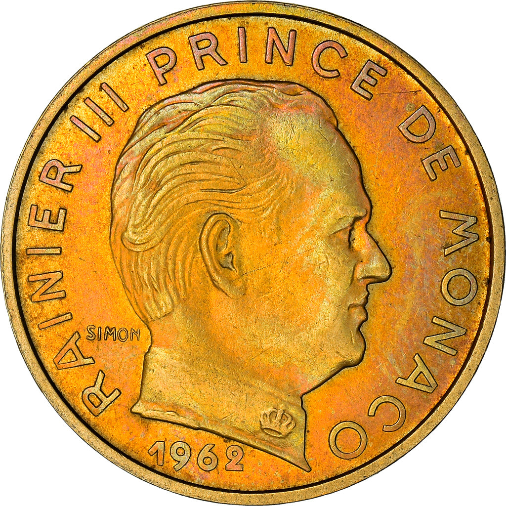 Coin, Monaco, Rainier III, 20 Centimes, 1962, AU(50-53), Aluminum-Bronze, KM:143