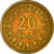 Moneda, Túnez, 20 Millim, 1960, MBC, Latón, KM:307