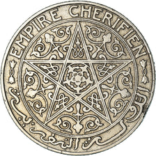 Coin, Morocco, Yusuf, Franc, 1921, bi-Bariz, Paris, EF(40-45), Nickel, KM:36.1