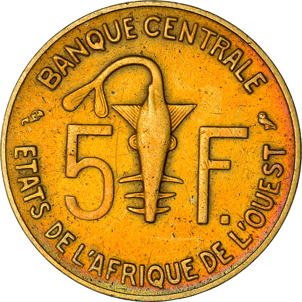 Moeda, Estados da África Ocidental, 5 Francs, 1967, AU(50-53)