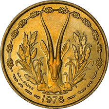 Coin, West African States, 25 Francs, 1976, AU(55-58), Aluminum-Bronze, KM:5
