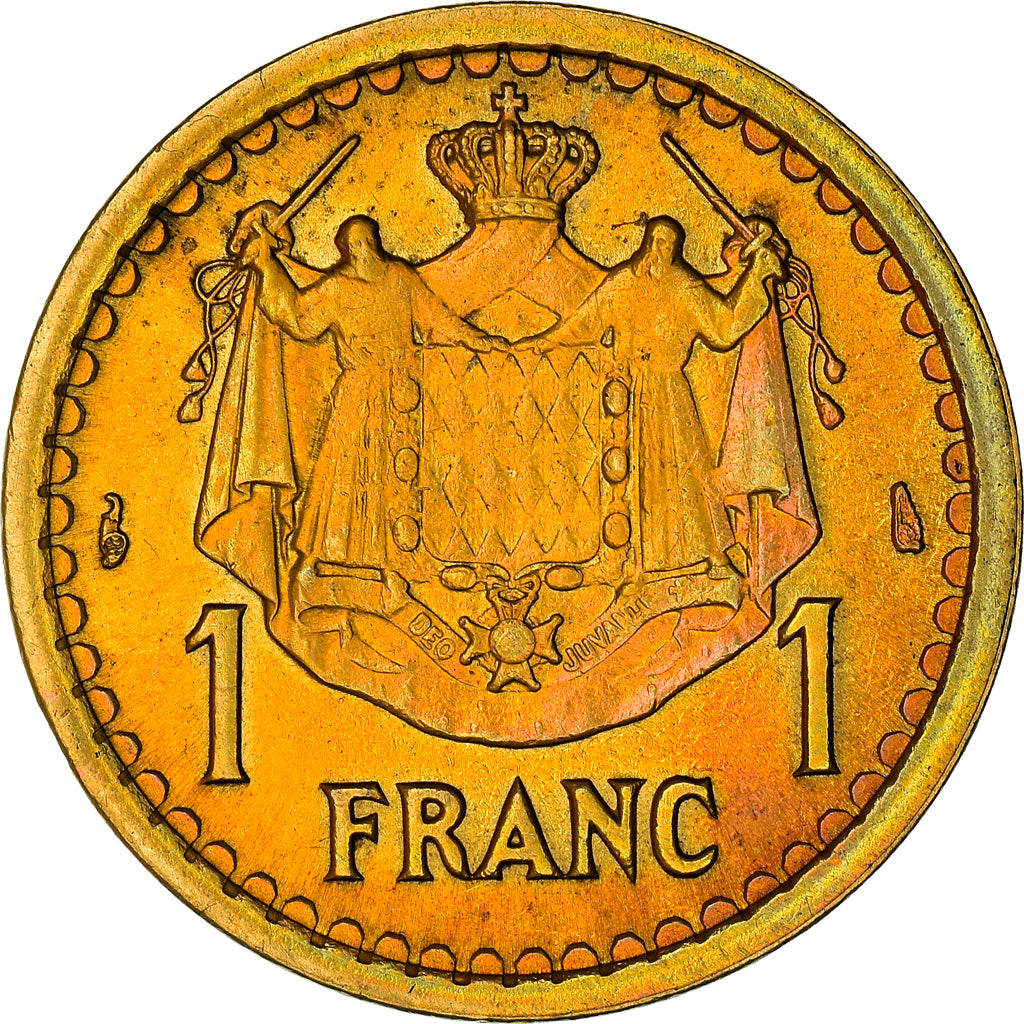 Monnaie, Monaco, Louis II, Franc, 1945, TTB+, Aluminum-Bronze, KM:120A