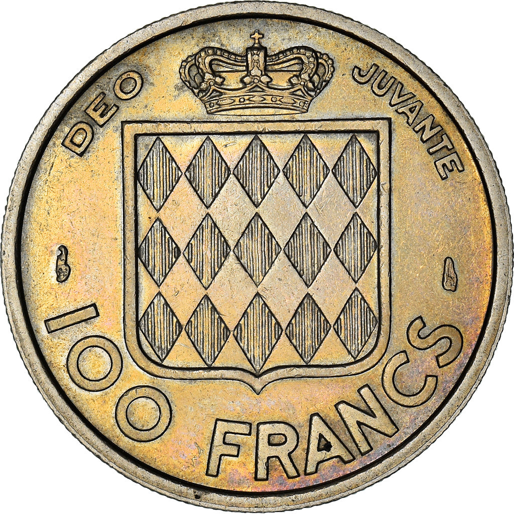 Coin, Monaco, Rainier III, 100 Francs, Cent, 1956, EF(40-45), Copper-nickel