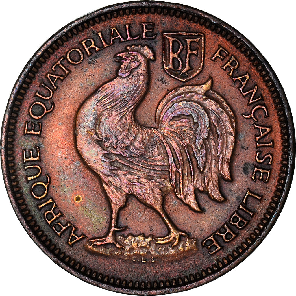 Moneta, Madagascar, 50 Centimes, 1943, Pretoria, BB, Bronzo, KM:1