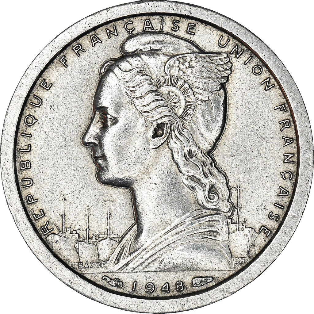 Coin, Madagascar, Franc, 1948, Paris, EF(40-45), Aluminum, KM:3