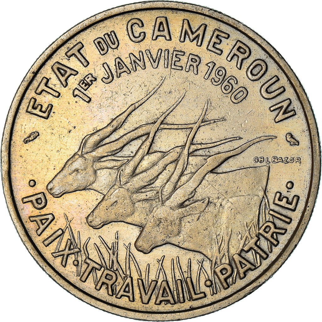 Coin, Cameroon, 50 Francs, 1960, Paris, EF(40-45), Copper-nickel, KM:13