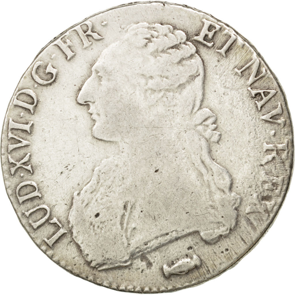 Louis XVI, Écu aux Branches d'olivier, 1776 K, Bordeaux, Gadoury 356